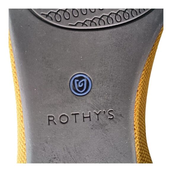 Rothys Pointed Toe Flats - Stylish Women's Ballet Shoes 8.5 Yellow Knit - Picture 10 of 11